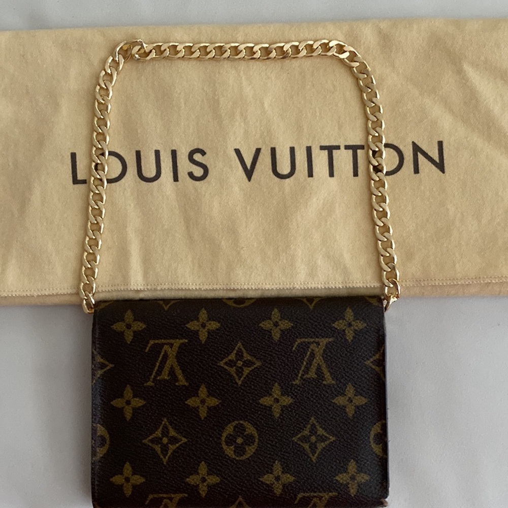 Vintage Louis Vuitton Monogram Wallet Purse SP1918 w/ Chain/Made in France - Picture 3 of 8
